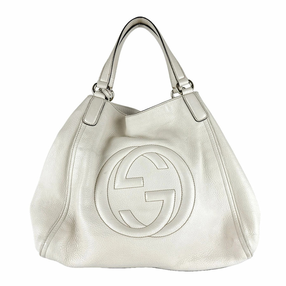 Gucci Soho Leather Handbag Ivory White